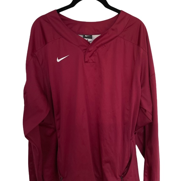Nike Baseball Vapor Maroon Pullover Wind Windshirt Jacket Men's size Large - Picture 3 of 10